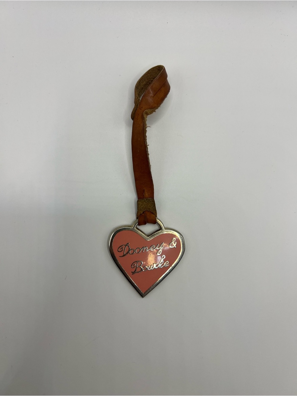 Y2K Dooney & Bourke Pink Heart Leather Hanging Charm